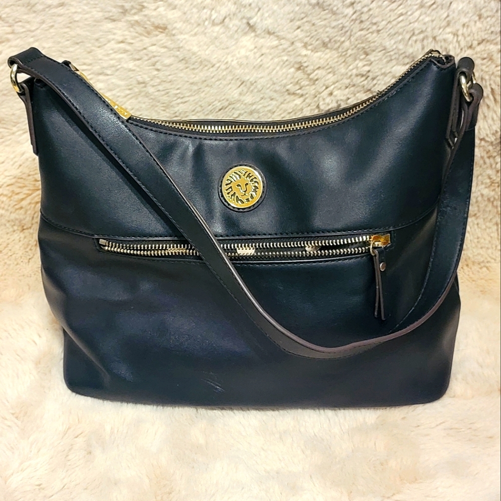 Anne Klein Black Polka-dot Shoulder Bag Purse